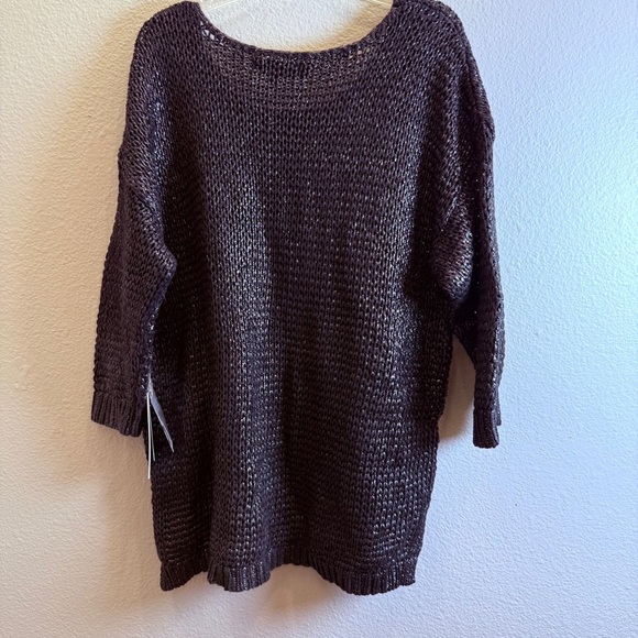 Jennifer Lopez Womens Sweater Medium Charcoal Knit New Fall Stretchy - Picture 5 of 5